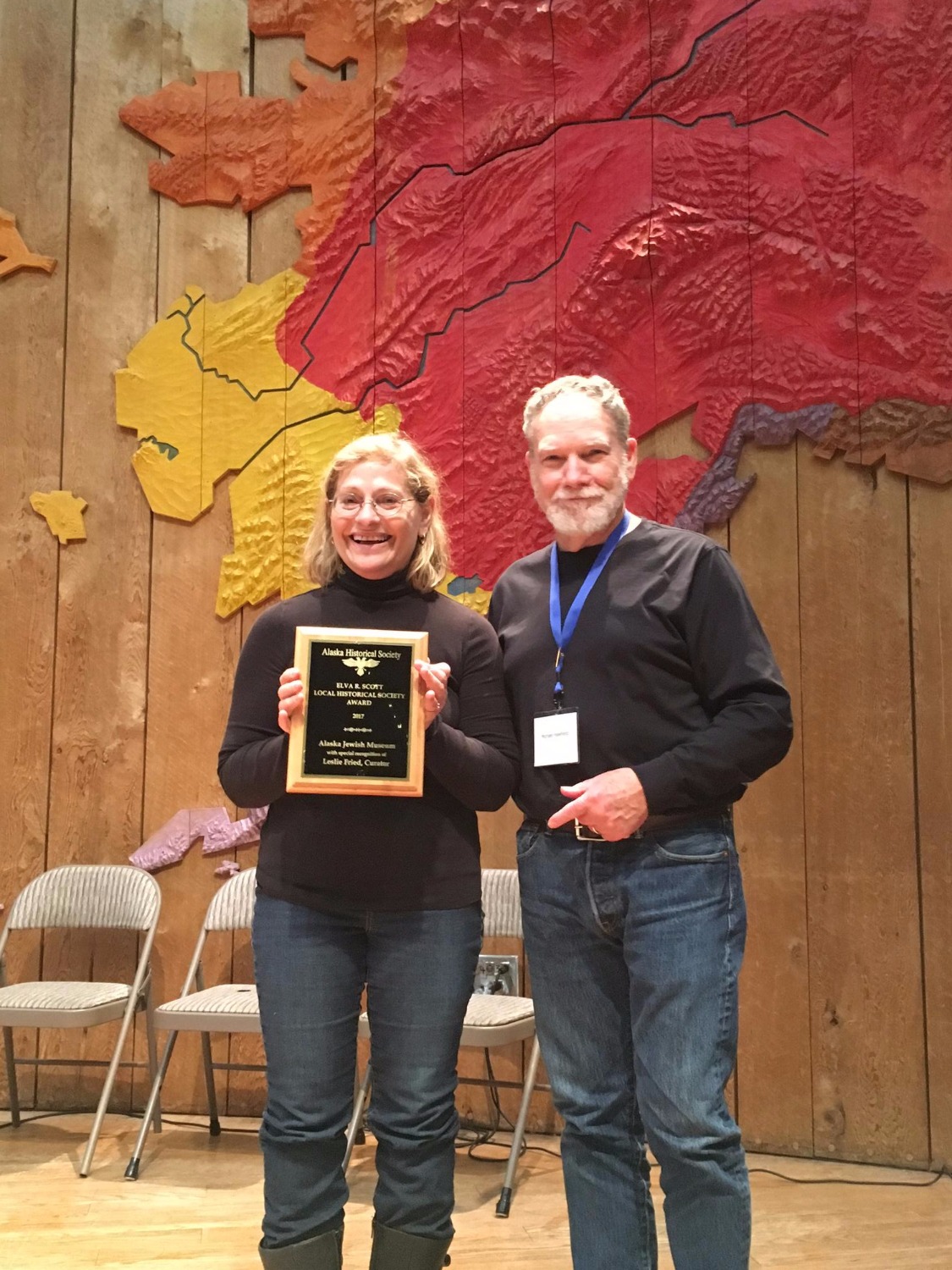 Curator Leslie Fried and AJM receives the 2017 Elva R Scott Local Historical Society Award